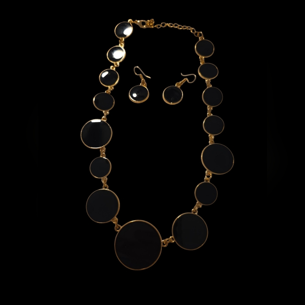 Elegant Gold and Black Jewelry Set